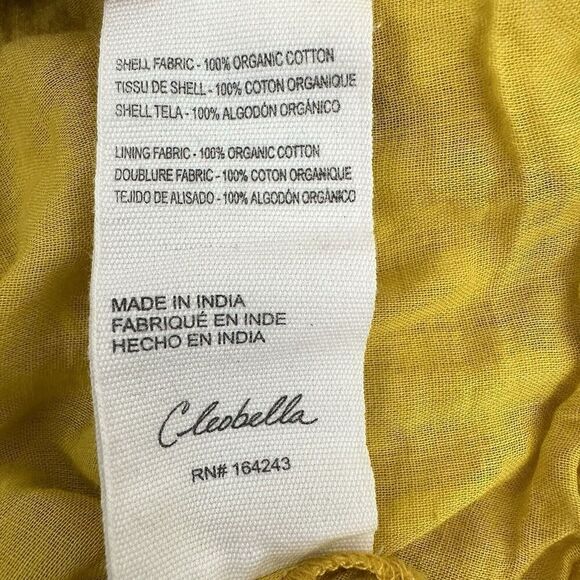 Evereve Cleobella Zia Mini Dress Small Printed Yellow Flutter Sleeve V Neck - Picture 10 of 16